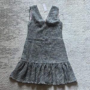 Rebecca Taylor Ruffled-Hem Tweed Dress